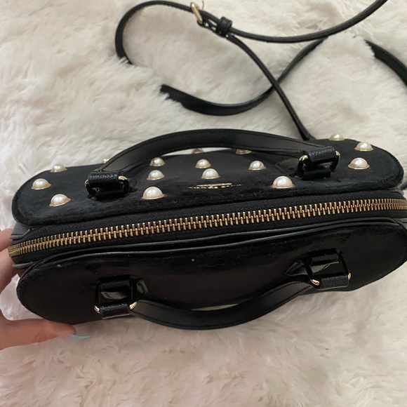 Black suede Kate Spade handbag - Picture 4 of 6